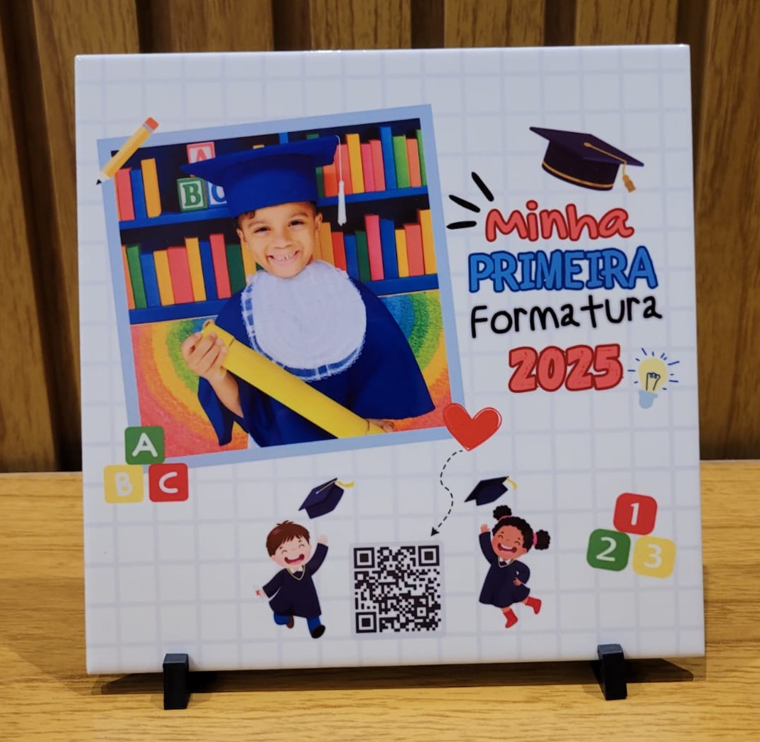 Azulejo personalizado de formatura com suporte